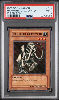 2002 YU-GI-OH! STARTER DECK: YUGI 1ST ED #010 MAMMOTH GRAVEYARD PSA 9 - Image 1