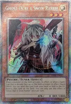 Ghost Ogre & Snow Rabbit (Platinum Secret Rar Quarter Century Stampede NM YuGiOh - Image 1