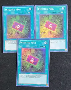 3 x YuGiOh Infected Mail GENF-EN051 Super Rare 1st Edition NM - Image 1