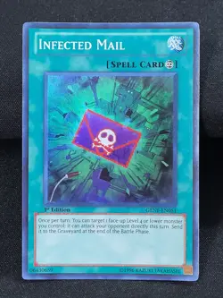 3 x YuGiOh Infected Mail GENF-EN051 Super Rare 1st Edition NM - Image 3