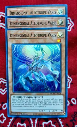 Yu-Gi-Oh!! TCG- X3 Dimensional Allotrope Varis PHHY Super Rare 1st Ed. Mint - Image 1