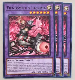 Yugioh! 3x Fiendsmith's Lacrima INFO-EN035 Common 1st Ed NM - Image 1