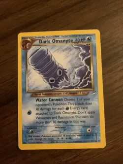 Pokemon TCG Dark Omanyte Neo Destiny 37/105 Unlimited Uncommon Card LP - Image 1
