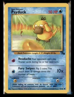 Psyduck 53/62 Common Fossil Pokemon Unlimited Moderately Played - Image 1