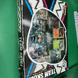 Pokemon TCG Team Skull Pin Collection Box Sealed box has damage - Image 1