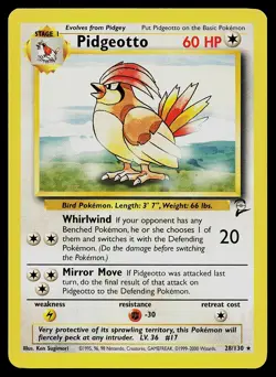 Pokemon Card - Pidgeotto Base Set 2 28/130 Rare - Image 1