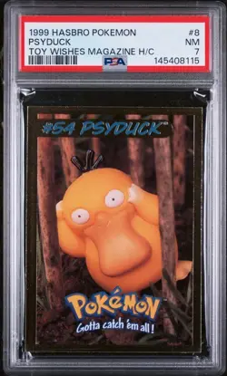 Psyduck 1999 Hasbro Pokemon Toy Wishes PSA 7 - Image 1