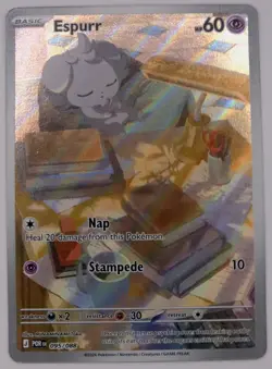 Pokemon Espurr Full Art Holo POR 095/088 English 60 HP Basic 10 Attack Card - Image 1