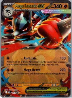 Mega Lucario ex 012 Holo Promo ME: Mega Evolution Promo Pokemon Lightly Played - Image 1