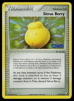 Pokemon Card - Sitrus Berry Unseen Forces 91/115 Reverse Holo Stamped - Image 1