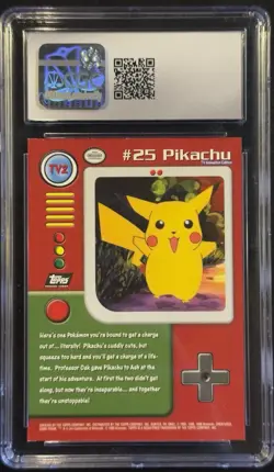 PIKACHU 1999 TOPPS POKEMON SERIES 1 - TV2 FOURTH PRINT SILVER FOIL - Image 2