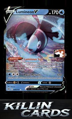 Lumineon V 040/172 Pokemon Ultra Rare Prize Pack Series Cards Card NM - Image 1