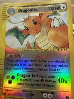 2002 POKEMON EXPEDITION #9 DRAGONITE-REVERSE FOIL - Image 2