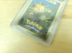 Meowth 52 Pokemon Card Hasbro Toy Wishes Magazine 1999 Foil Hand Cut - Image 4