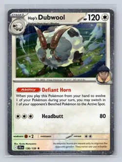 Hop's (Cosmos Holo) Dubwool 136/159 Rare Journey Together Pokemon Holo NM - Image 1