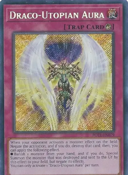 YUGIOH UNLIMITED POTE-EN079 DRACO-UTOPIAN AURA SECRET RARE NEAR MINT (NM) - Image 1