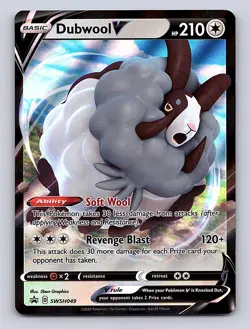 2020 Pokemon Dubwool V Sword & Shield Black Star Promo SWSH049 Champion's Path - Image 1