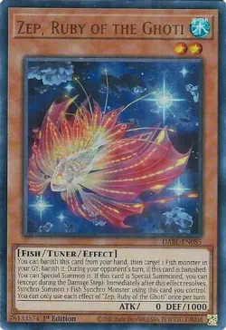 YUGIOH 1ST DABL-EN085 ZEP, RUBY OF THE GHOTI ULTRA RARE NEAR MINT (NM) - Image 1