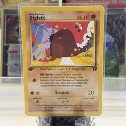 Diglett 1st Edition Team Rocket Pokemon Card 52/82 Common TCG 2000 WOTC Vintage - Image 1