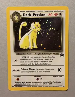 Pokemon TCG Dark Persian 17/53 Black Star Holo Promo 2000 - Image 1