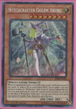Yugioh RIRA-EN028 Witchcrafter Golem Aruru Secret Rare Near Mint 1st Edition - Image 1
