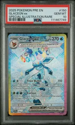 2025 Pokemon PRE EN Special Illustration Rare #150 Glaceon ex PSA 10 GEM MINT - Image 1