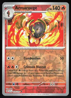 Armarouge 034/191 Uncommon Surging Sparks Pokemon Reverse Holo Near Mint - Image 1