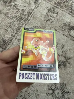 Pokemon Charmander 004 Bandai Vending Carddass File Japanese Card Rare 1997 - NM - Image 2