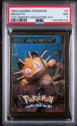 Meowth Hasbro Pokemon Toy Wishes PSA 7 - Image 1