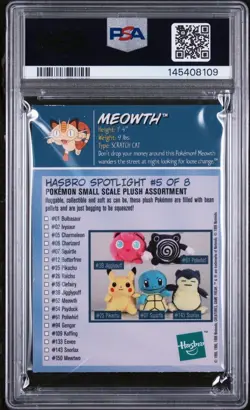Meowth Hasbro Pokemon Toy Wishes PSA 7 - Image 2