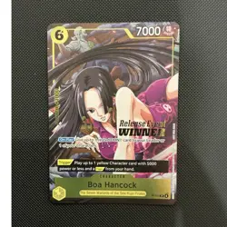 Bandai One Piece Card Game Boa Hancock P-115 Promo Foil Release Event Winner - Image 1