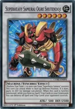 YUGIOH 1ST ED CORE-EN094 SUPERHEAVY SAMURAI OGRE SHUTENDOJI SUPER NEAR MINT (NM) - Image 1