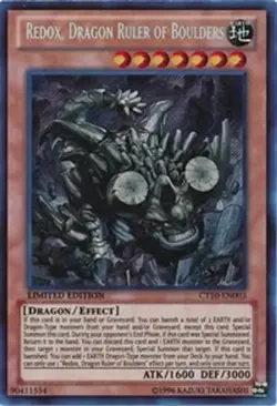 YUGIOH CT10-EN003 REDOX, DRAGON RULER OF BOULDERS SECRET RARE NEAR MINT NM - Image 1