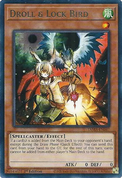 YUGIOH 1ST ED TAMA-EN047 DROLL & LOCK BIRD RARE NEAR MINT (NM) - Image 1