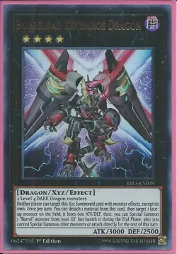 Yugioh RIRA-EN039 Borreload eXcharge Dragon Ultra Rare Near Mint 1st Edition - Image 1