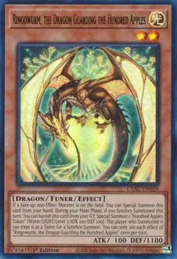 YUGIOH 1ST ED CYAC-EN029 RINGOWURM DRAGON GUARDING HUNDRED APPLES ULTRA RARE NM - Image 1