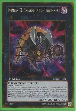 YUGIOH 1ST ED PGLD-EN024 NUMBER 31: EMBODIMENT OF PUNISHMENT GOLD NEAR MINT (NM) - Image 1