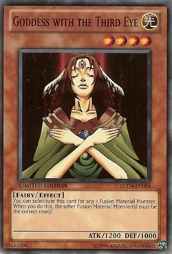 YUGIOH "GOLD SERIES 4" GLD4-EN004 GODDESS WITH THE THIRD EYE COMMON NEAR MINT - Image 1