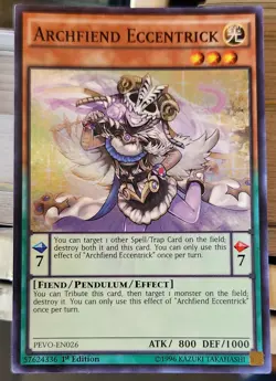 YUGIOH 1ST ED PEVO-EN026 ARCHFIEND ECCENTRICK SUPER RARE NEAR MINT NM - Image 2