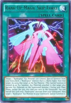 YUGIOH 1ST EDITION SHVI-EN058 RANK-UP-MAGIC SKIP FORCE RARE NEAR MINT (NM) - Image 1