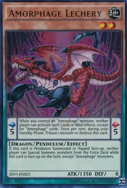 Yugioh SHVI-EN025 Amorphage Lechery Ultra Rare Unlimited - Near Mint - Image 1