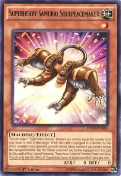 YUGIOH 1ST ED INOV-EN009 SUPERHEAVY SAMURAI SOULPEACEMAKER RARE NEAR MINT NM - Image 1