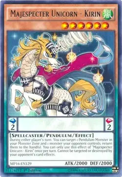 YUGIOH 1ST ED MP16-EN129 MAJESPECTER UNICORN KIRIN RARE NEAR MINT (NM) - Image 1