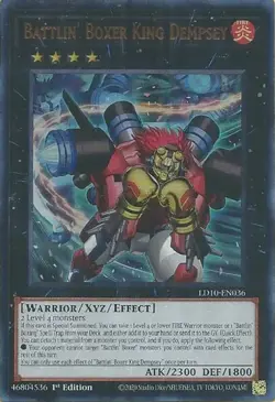 YUGIOH 1ST ED LD10-EN036 BATTLIN' BOXER KING DEMPSEY ULTRA RARE NEAR MINT (NM) - Image 1