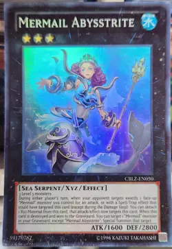YUGIOH UNLIMITED CBLZ-EN050 MERMAIL ABYSSTRITE SUPER RARE NEAR MINT (NM) - Image 1