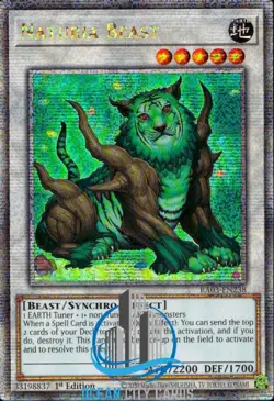 Yugioh Naturia Beast RA03-EN238 Quarter Century Secret Rare 1st Edition - Image 1