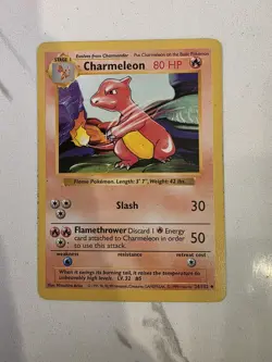 Charmeleon 24/102 Pokemon TCG Card Base Set Shadowless - NM - Image 1