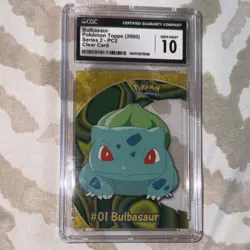 Topps CGC Graded Bulbasaur Clear Card Pokemon Series 2 PC2 2000 - Image 1