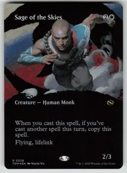 Sage of the Skies (Borderless) Foil Rare Tarkir: Dragonstorm 328 MTG NM 2025 - Image 1