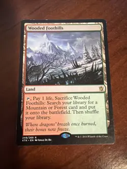 Wizards Magic: The Gathering Wooded Foothills Rare Land Khans of Tarkir Regular - Image 1